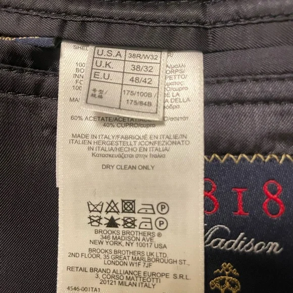 Brooks Brothers Men’s 100% Wool Suit
